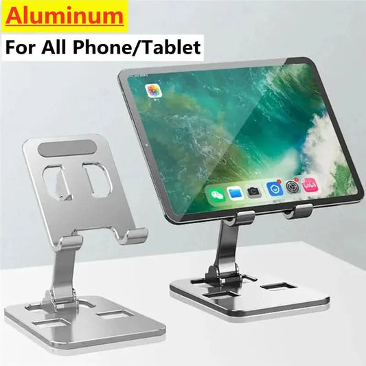 Universal Aluminum Alloy Portable Tablet Holder For iPad Adjustable Flexible Folding Lazy Desktop Live Mobile Phone Stand Mount TECHX