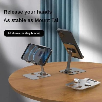 Universal Aluminum Alloy Portable Tablet Holder For iPad Adjustable Flexible Folding Lazy Desktop Live Mobile Phone Stand Mount TECHX