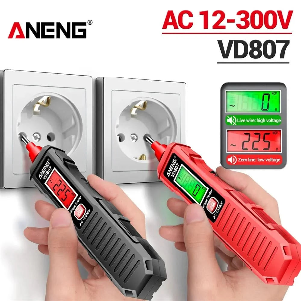 ANENG VD807 One-word Induction Portable 50/60Hz Smart Electric Pen Tester NCV Sensor AC 12-300V Non-contact Wire Detector Tools TECHX