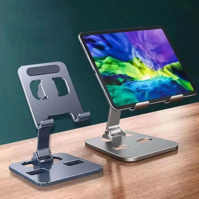 Universal Aluminum Alloy Portable Tablet Holder For iPad Adjustable Flexible Folding Lazy Desktop Live Mobile Phone Stand Mount TECHX