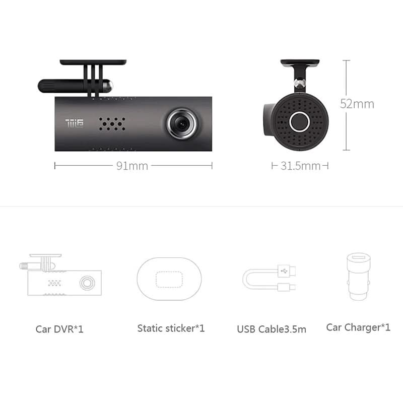 Car Dash Smart Wifi DVR 130 Degree Wireless Cam 1080P FHD Night Version G-Sensor Driving Recorder TECHX