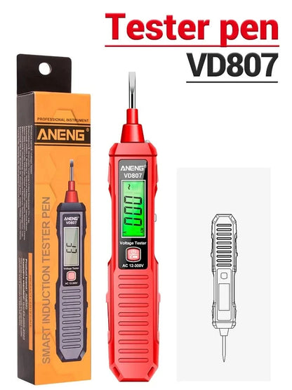 ANENG VD807 One-word Induction Portable 50/60Hz Smart Electric Pen Tester NCV Sensor AC 12-300V Non-contact Wire Detector Tools TECHX