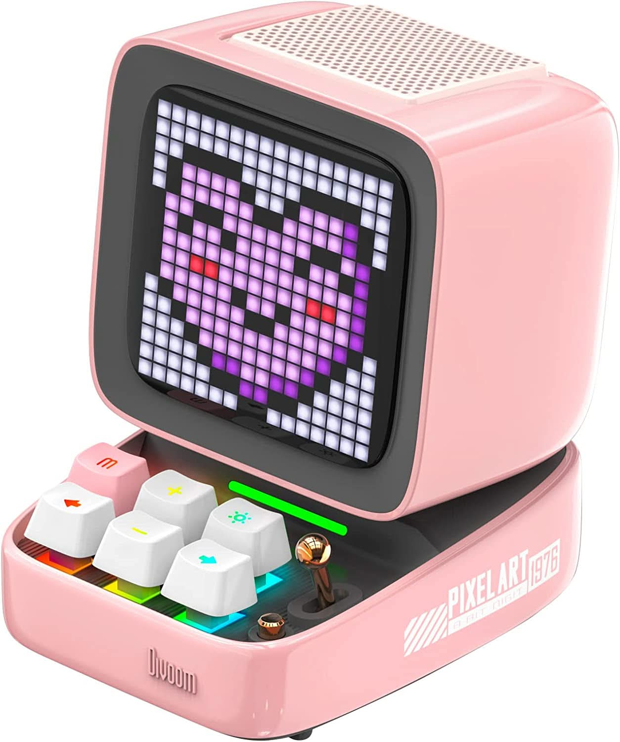 Ditoo Retro Pixel Art Game Bluetooth Speaker with 16X16 LED App Controlled Front Screen (Pink) TECHX