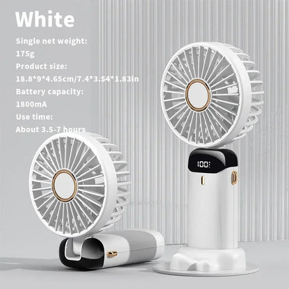 2025 New Mini Handheld SmallFan Portable Portable SilentOffice Desk Student On Dormitory Charging Outdoor Hand Holding Fan Small TECHX